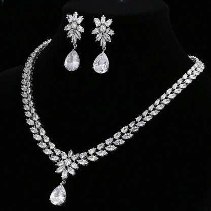 CZ Floral Jewelry Set