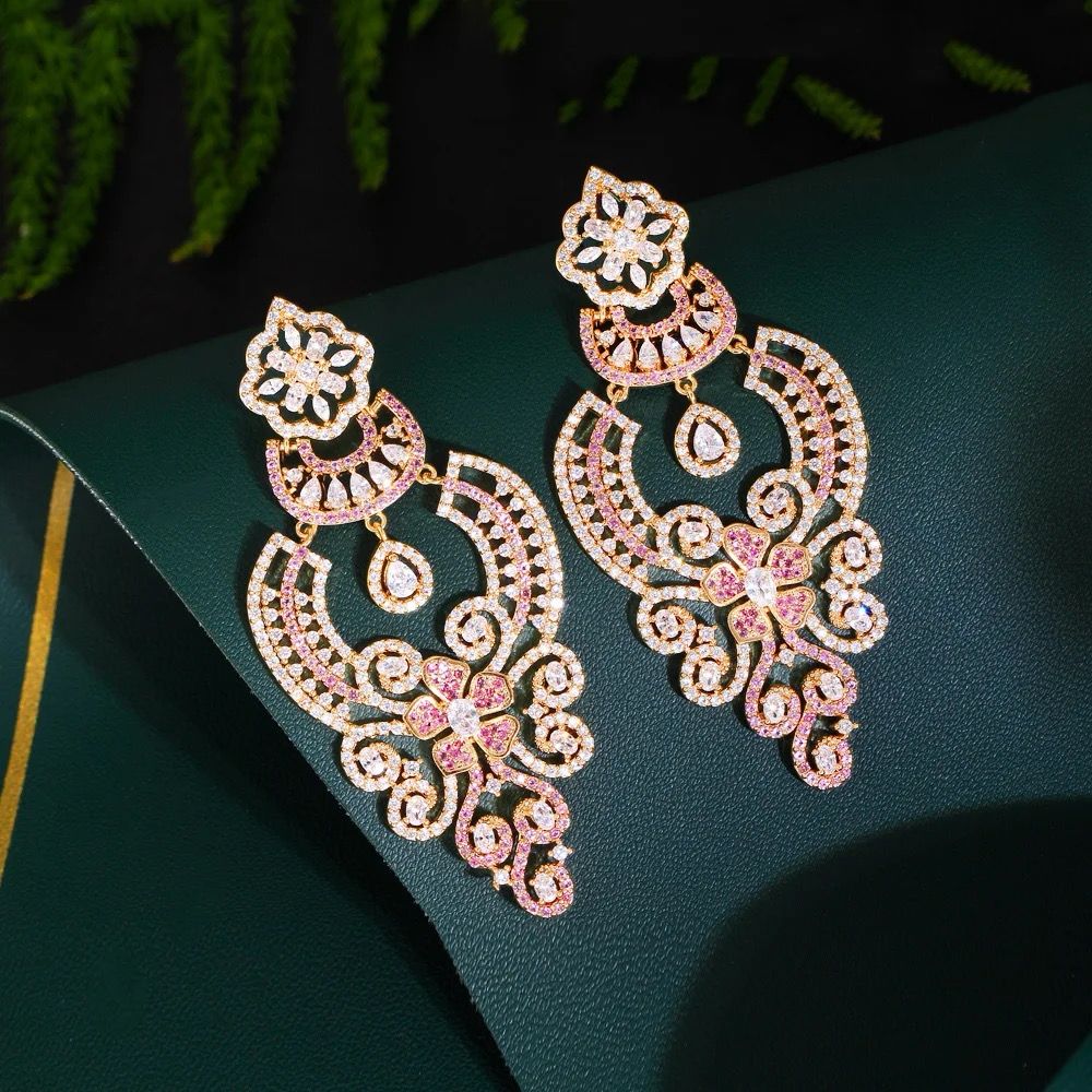 Bedazzled Rose Gold Crystals Earrings