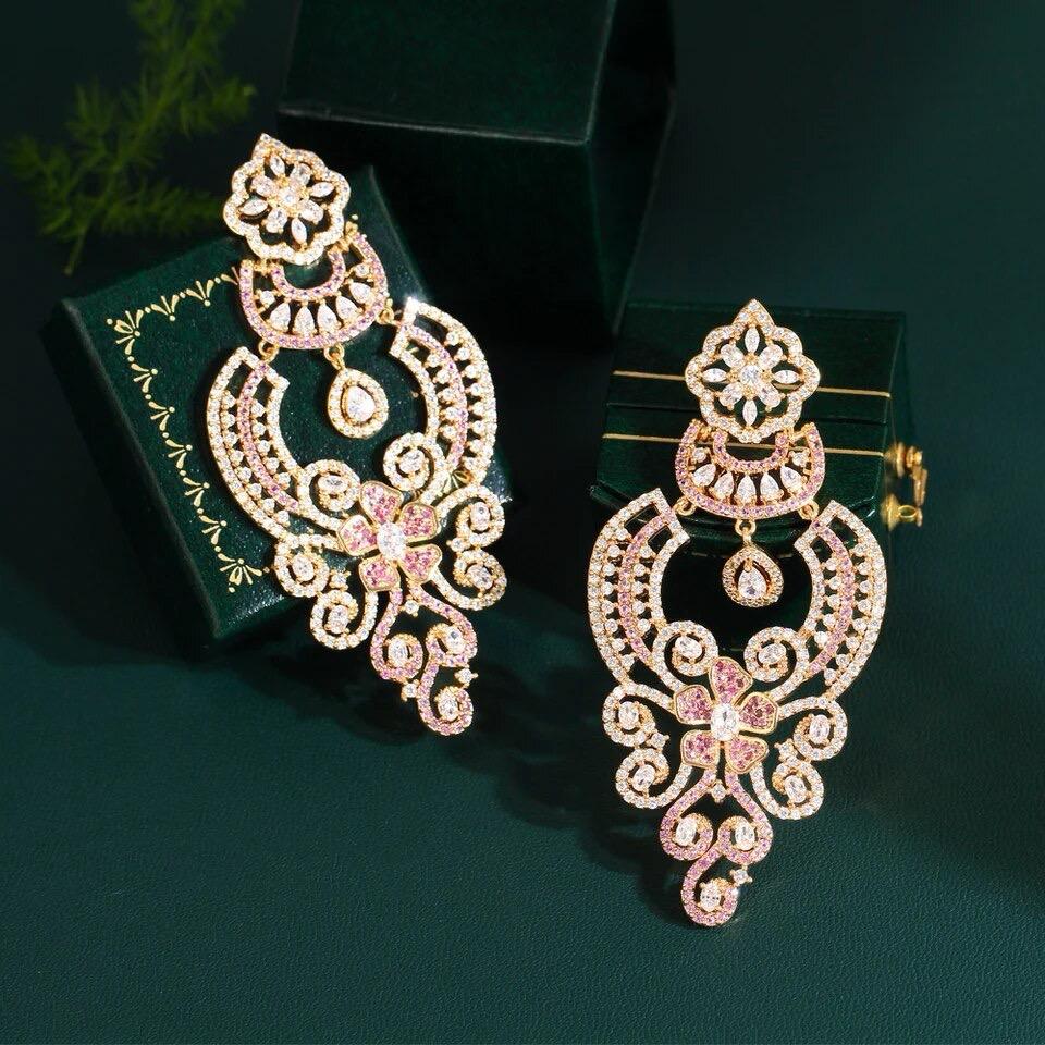 Bedazzled Rose Gold Crystals Earrings