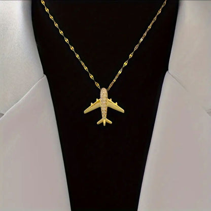 Unisex Aircraft Pendant Necklace