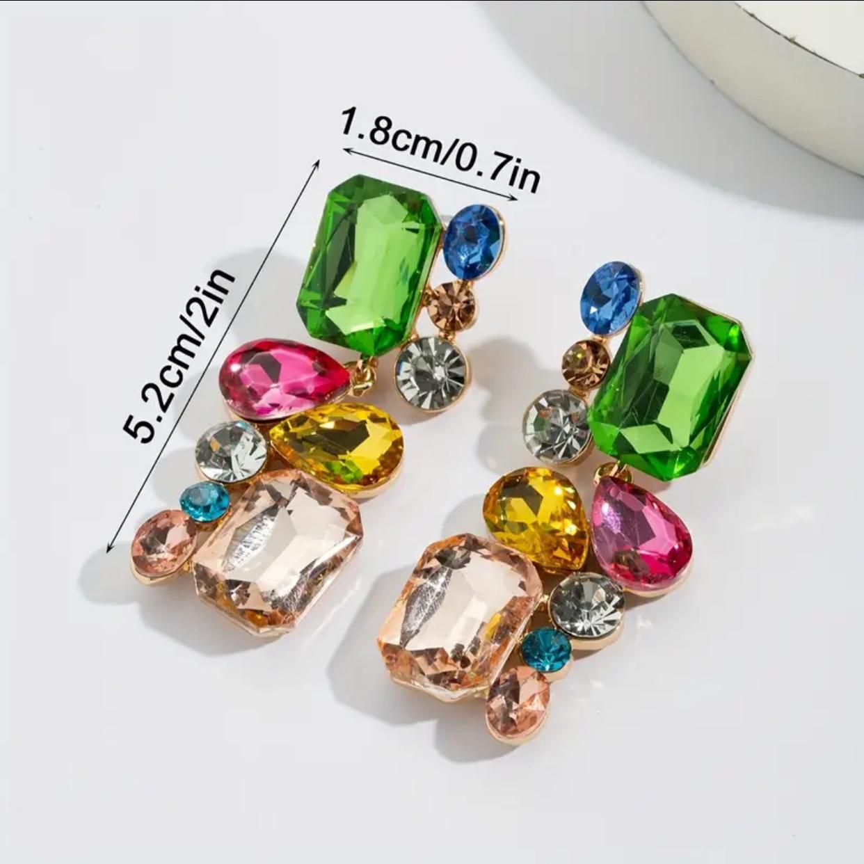 Multicolor Crystal Stones Earrings