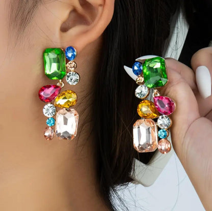 Multicolor Crystal Stones Earrings