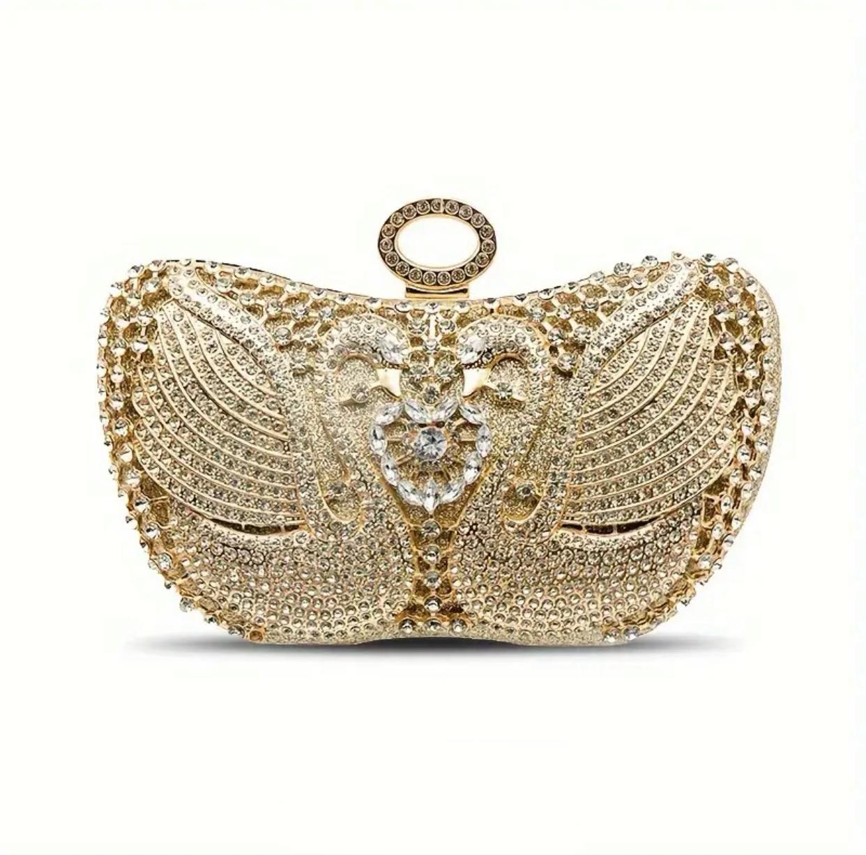 Love Birds Rhinestones Clutch Purse