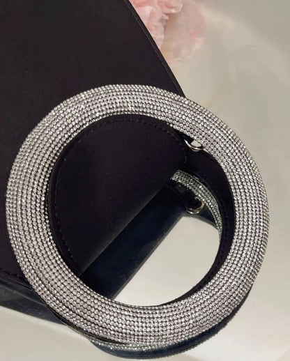 The Luxury Black Rhinestone Top Handle Mini Bag