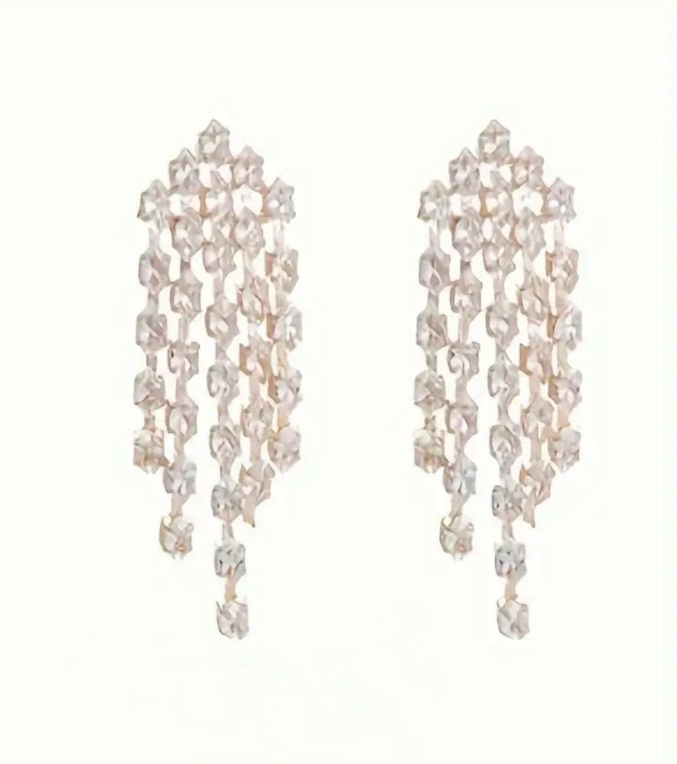 Luxury Crystals Tassel Earrings