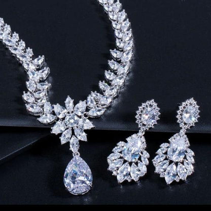 Luxury CZ Bridal Tiara Set