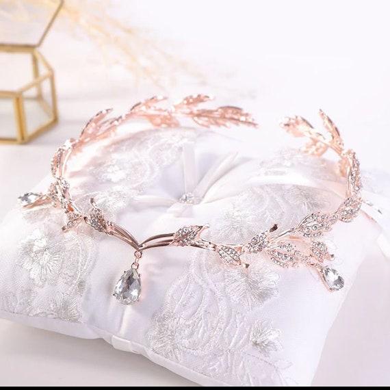 Rhinestone Teardrop Leaf Bridal Headband