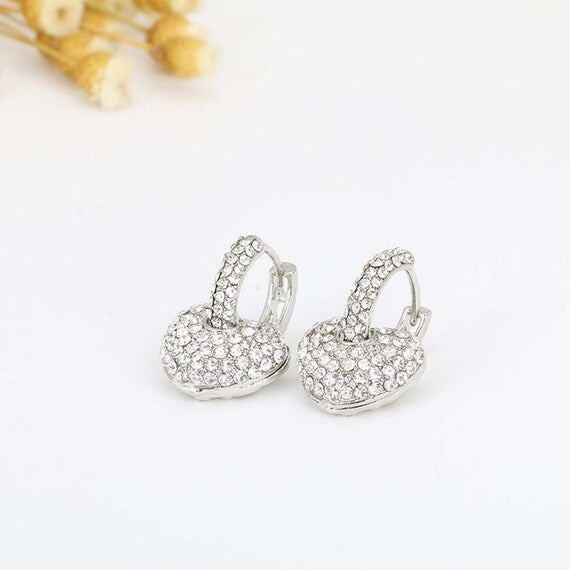 Crystal Hearts Detachable Earrings