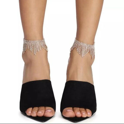 Rhinestone Tassel Glitter Anklet