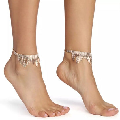 Rhinestone Tassel Glitter Anklet