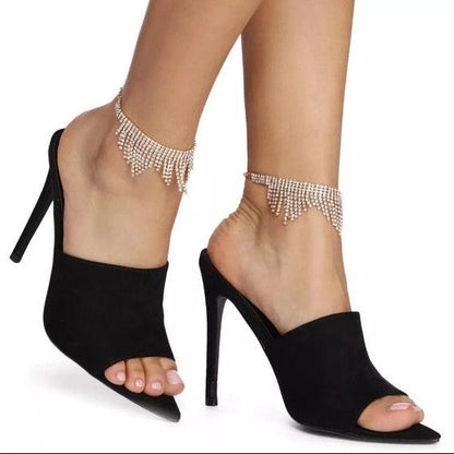 Rhinestone Tassel Glitter Anklet