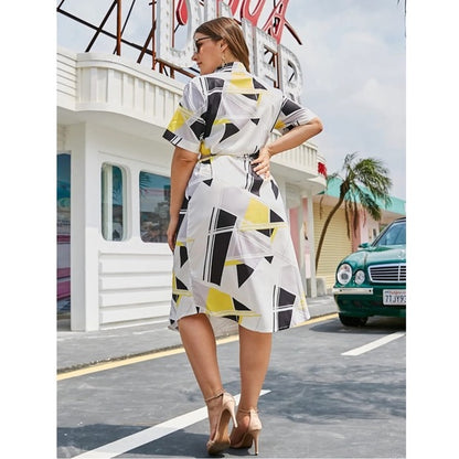 The Mandi Color Block Shirt Dress