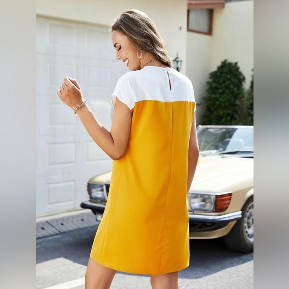 The Sunny &Amp; Bright Color Block Mini Dress