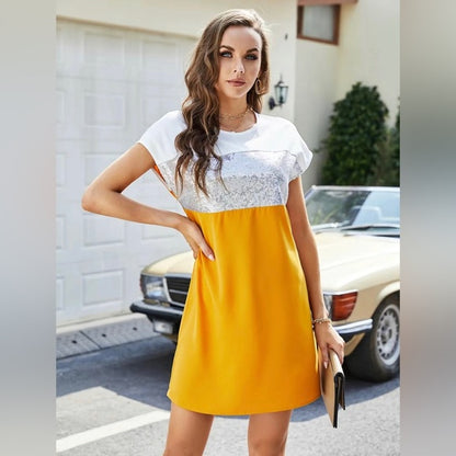 The Sunny &Amp; Bright Color Block Mini Dress