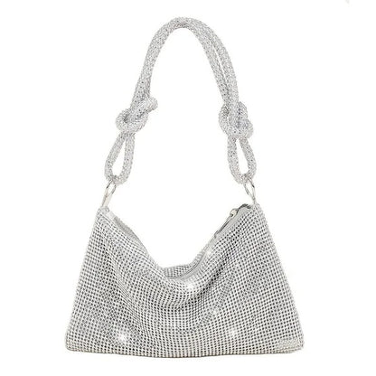 Large Size Rhinestone Embellished Evening Shoulder Bag