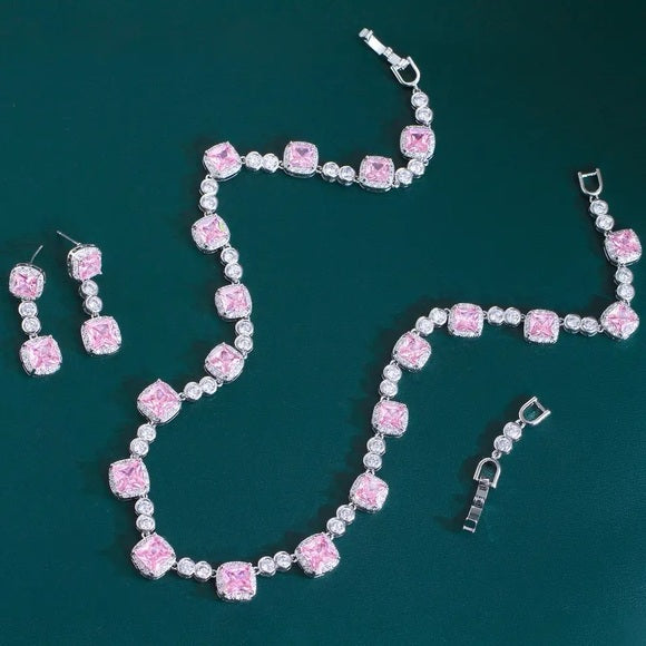 Pink Lady CZ Jewelry Set