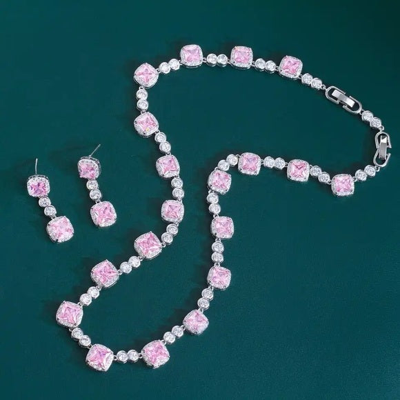 Pink Lady CZ Jewelry Set