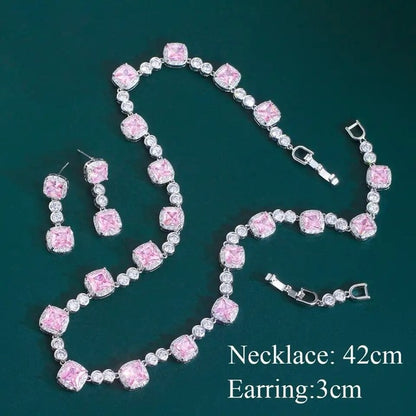 Pink Lady CZ Jewelry Set