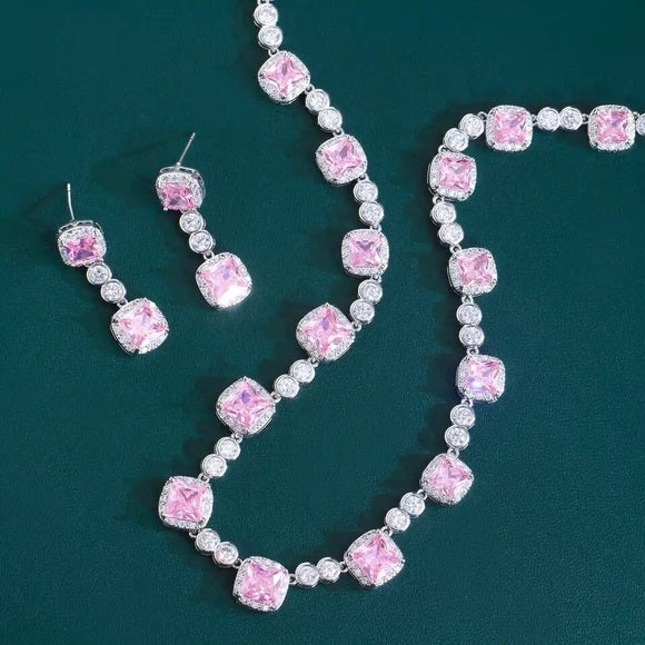 Pink Lady CZ Jewelry Set